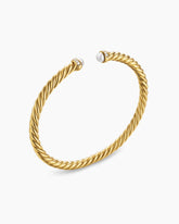 Cablespira® Flex Bracelet in 18K Yellow Gold with Pearls and Diamonds, 4mm